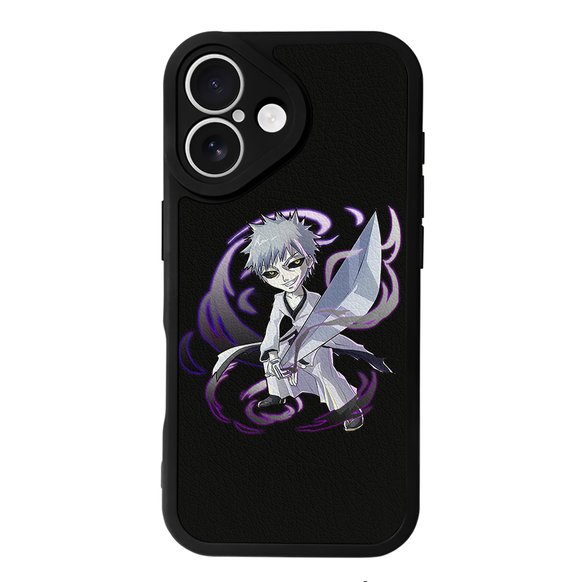 （画像用） ブリーチ 黒崎一護（くろさき いちご）BLEACH Kurosaki Ichigo 【iPhone 16シリーズ対応】シリコンスマホケース（レザー調） 材質：シリコン